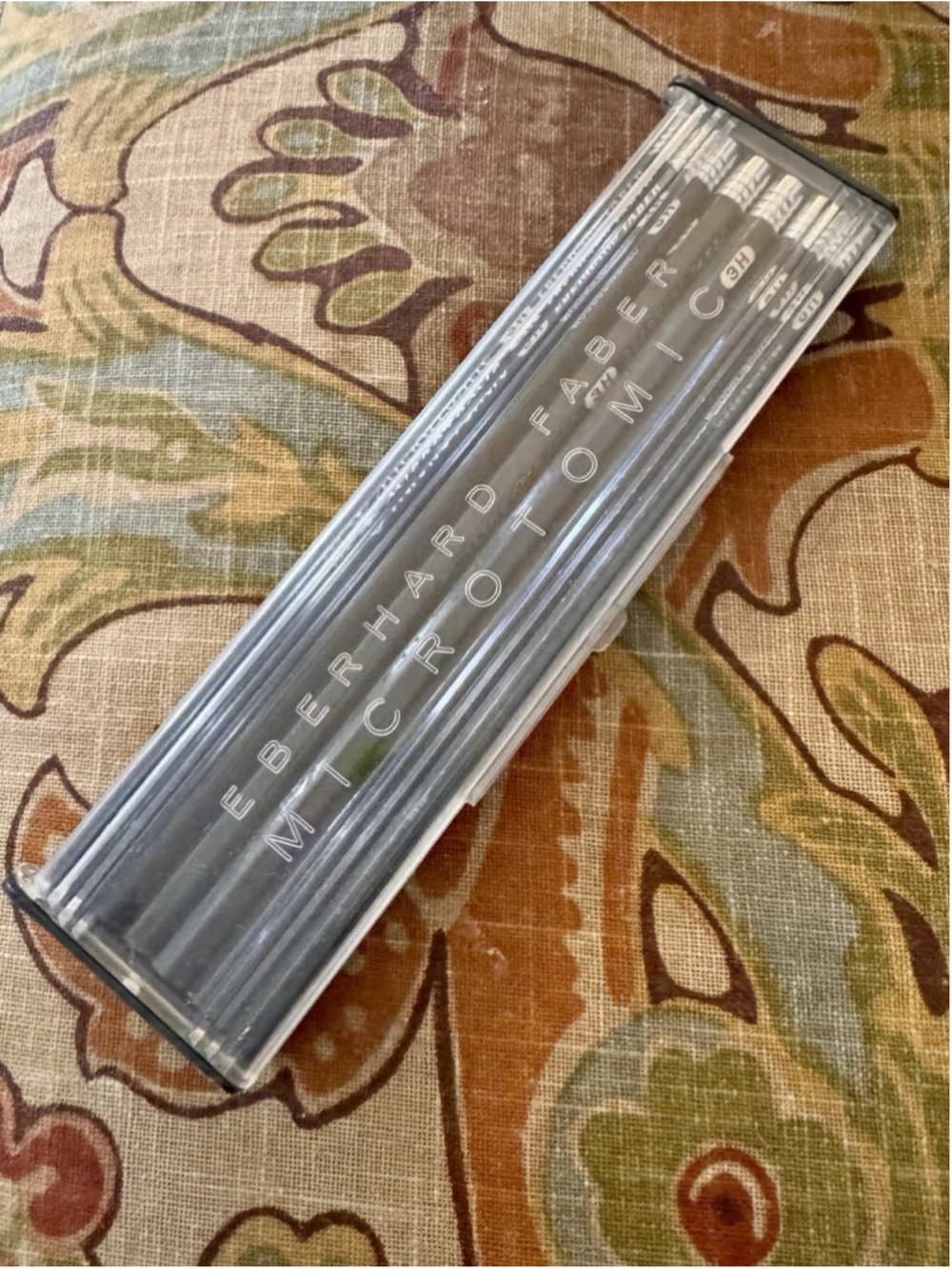 12 Vintage Eberhard Faber Microtomic 3H Drawing Pencils MINT NOS w/ Case USA